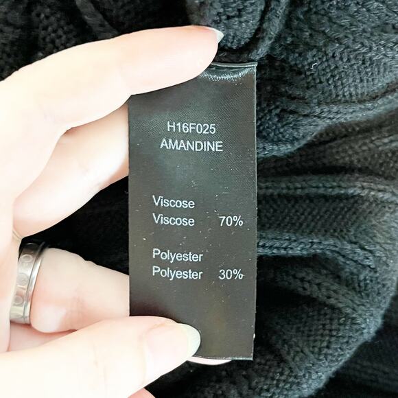 Anne Fontaine Amandine Long Sleeve Knit Dress With Shoulder Cutouts Black Small - Picture 11 of 14